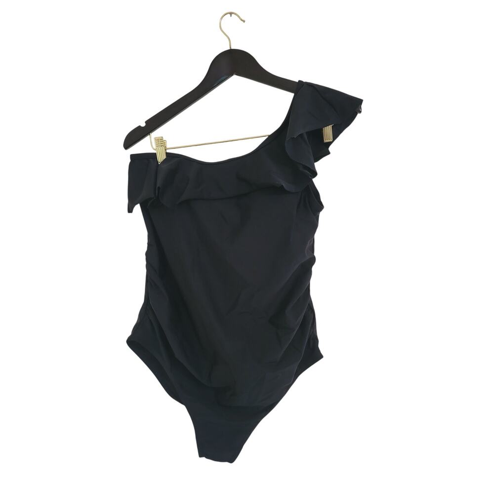 Beach Bump By Motherhood Maternity Black One Shoulder Sz M